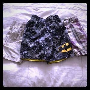 Bundle! Boys 3t Shorts and Batman swim trunks